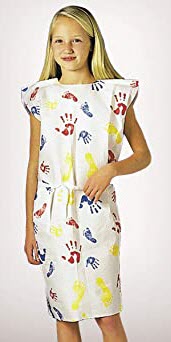 Exam gown - pediatric, Tiny Tracks<sup>&trade;</sup> design