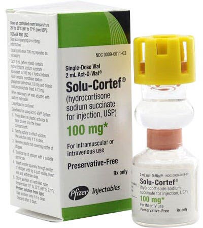 Solu-Cortef® Hydrocortisone Sodium Succinate, Single Dose Vial 2 mL