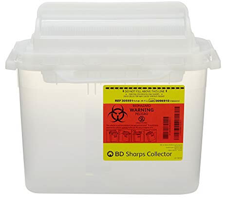 Sharps container 5.4 quart clear