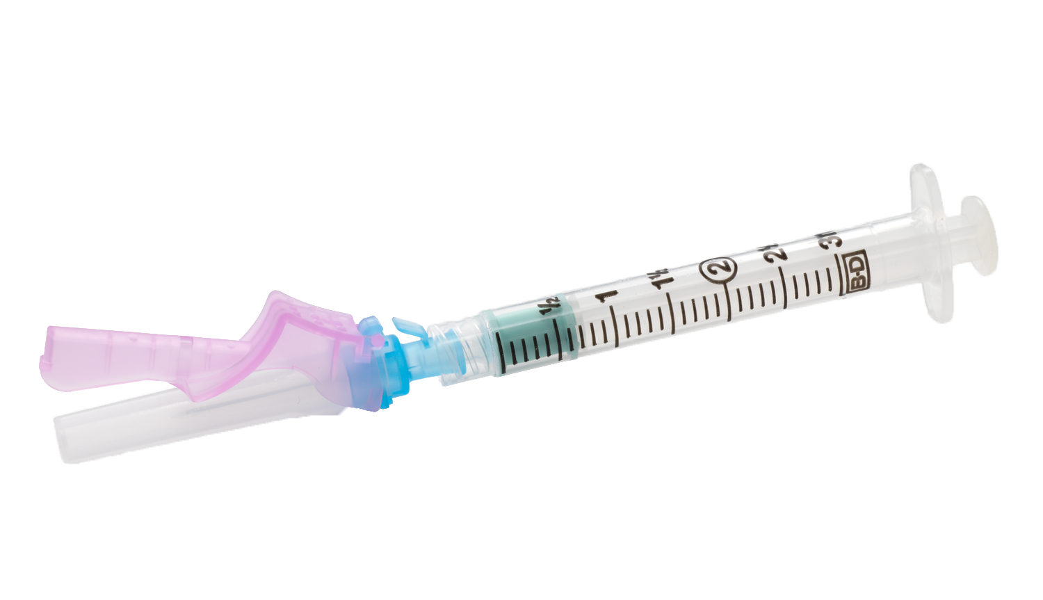 Syringe with Hypodermic Needle - Eclipse™, Hinged Safety Needle