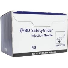 Hypodermic Needle - SafetyGlide™ Sliding Safety Needle, 22 Gauge 1-1/2 Inch Length