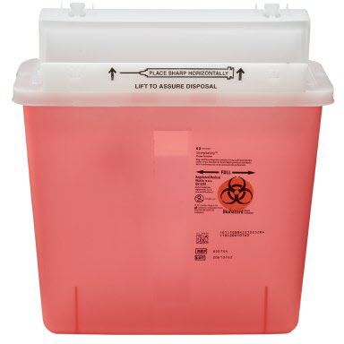 Sharps container - 1.25 gallon, translucent red