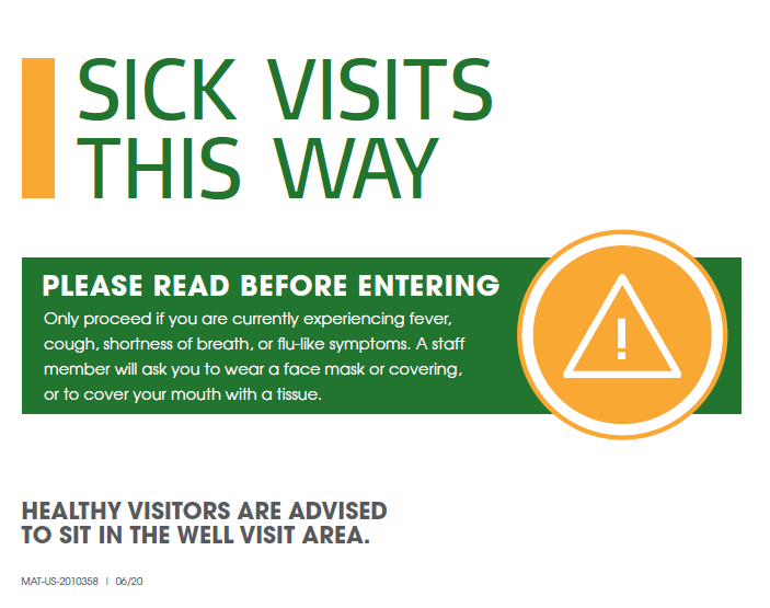 Clinic Guidebook: Sick Visit Sign 1