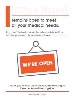 General Clinic Guidebook: Office is Open Sign