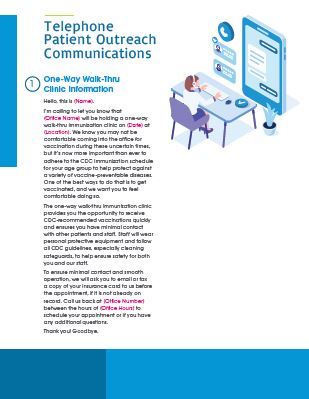 General Clinic Guidebook: Walk-Thru Clinic Patient Outreach Communications 