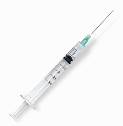 Syringe with Hypodermic Needle - Monoject™ 3 mL Syringe with 21 Gauge 1 Inch Detachable Needle, NonSafety