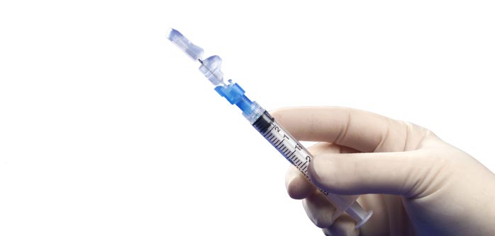 Syringe with Hypodermic Needle - Magellan™ Sliding Safety Needle