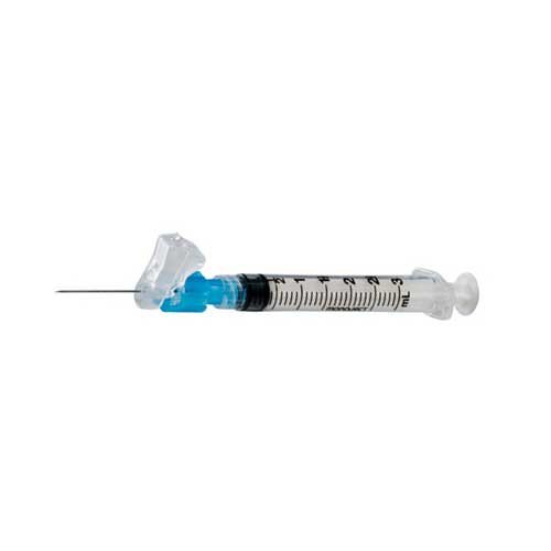 Syringe with Hypodermic Needle - Magellan™ 3 mL Syringe with Attached 23 Gauge 1 Inch Sliding Safety Needle