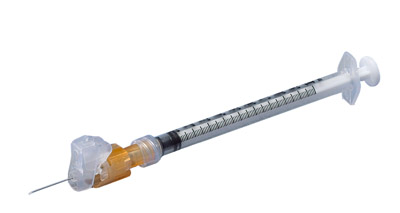 Syringe with Hypodermic Needle - Magellan™ 3 mL Syringe with Attached 25 Gauge 5/8 Inch Sliding Safety Needle