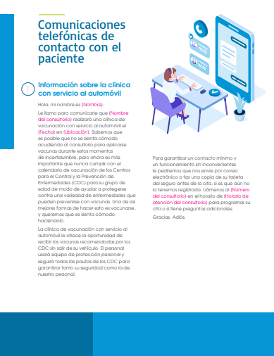 General Clinic Guidebook: Drive-Thru Clinic Patient Outreach Communications (Spanish) 