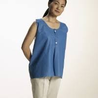 Exam Vest – AmpleWear® Snap Closure Nonwoven Blue/White
