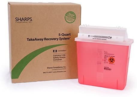 Sharps recovery system - 5.4 quart, translucent red
