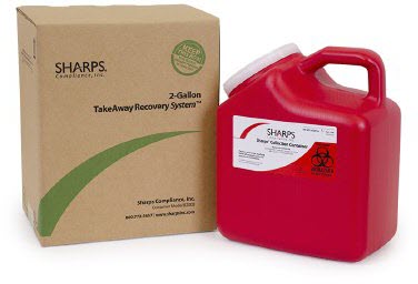 Sharps container mail back system - 2 gallon
